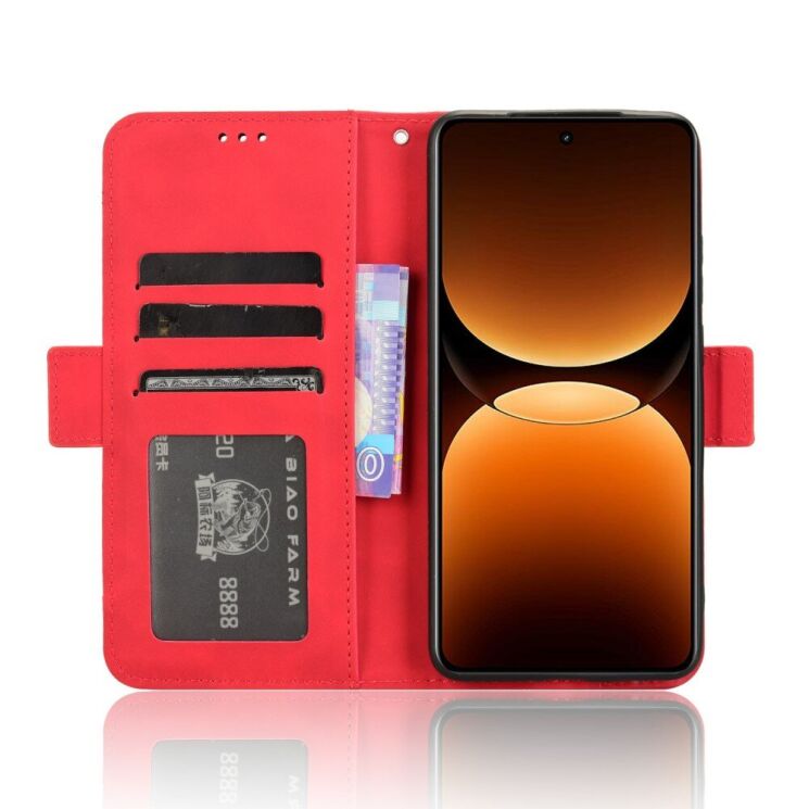 Чехол Deexe Wallet Stand для Realme GT 7 Pro - Red: фото 4 из 7