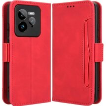 Чехол Deexe Wallet Stand для Realme GT 7 Pro - Red: фото 1 из 7