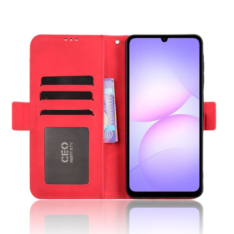 Чохол Deexe Wallet Stand для Samsung Galaxy A07 (A075) - Red: фото 5 з 15