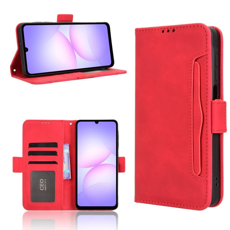 Чохол Deexe Wallet Stand для Samsung Galaxy A07 (A075) - Red: фото 8 з 15