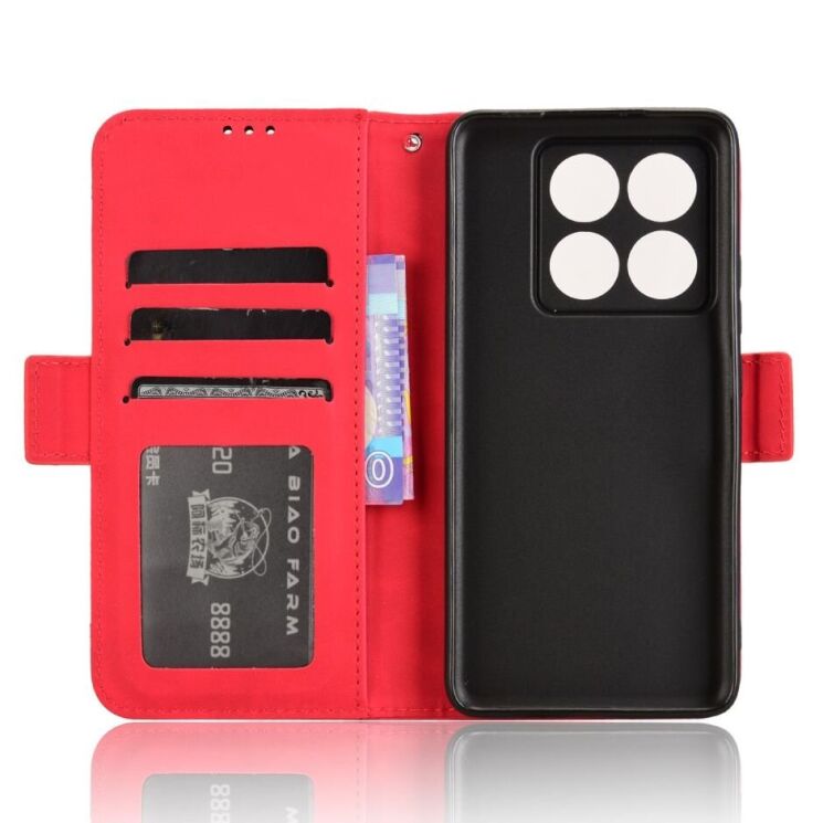 Чехол Deexe Wallet Stand для Xiaomi 14T - Red: фото 5 из 7