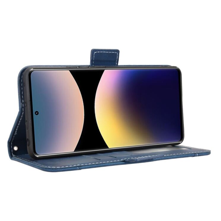 Чехол Deexe Wallet Stand для Xiaomi Redmi Note 14 Pro - Blue: фото 4 из 7