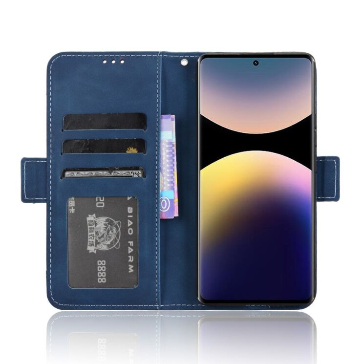Чехол Deexe Wallet Stand для Xiaomi Redmi Note 14 Pro - Blue: фото 3 из 7
