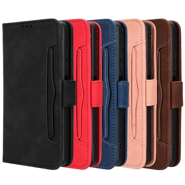 Чехол-книжка с кармашками Deexe Wallet Stand для ZTE Blade A56 - Blue: фото 9 из 15