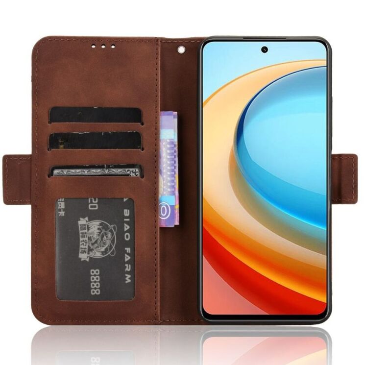 Чехол-книжка с кармашками Deexe Wallet Stand для ZTE Nubia Focus - Brown: фото 3 из 7