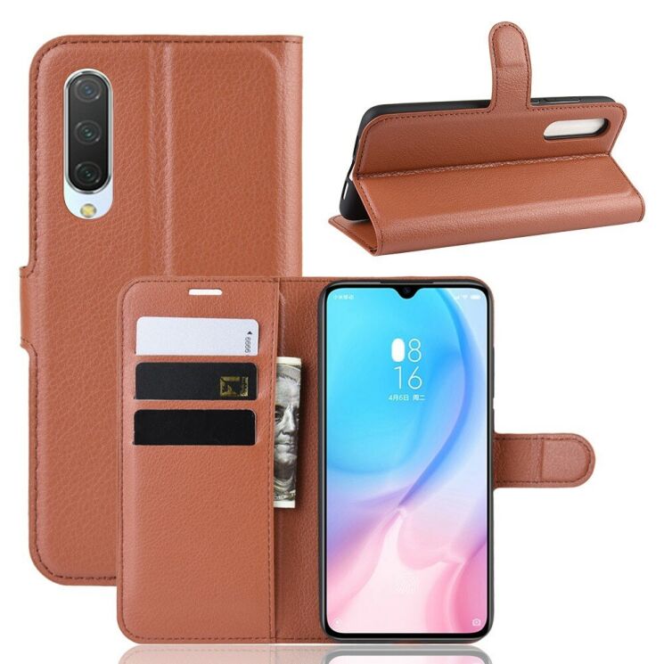 Класичний чохол-книжка Deexe Book Type для Xiaomi Mi CC9 / Mi 9 Lite - Brown: фото 1 з 6