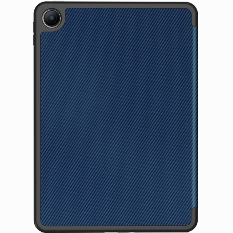 Чохол-книжка Deexe Carbon Folio для Xiaomi Redmi Pad 2 SE / Pad 2 9.7 - Blue: фото 3 з 11