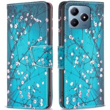Чехол-книжка Deexe Color Wallet для Realme C63 / C61 / Note 60x - Plum Blossom: фото 1 из 6