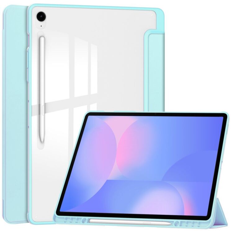 Чехол-книжка Deexe Crystal Back для Samsung Galaxy Tab S10 FE Plus - Baby Blue: фото 1 из 8