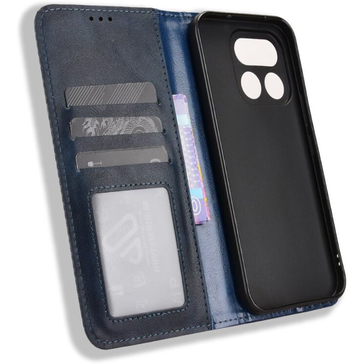 Чехол-книжка Deexe Retro Style для Realme 16 Pro Plus - Blue: фото 5 из 20