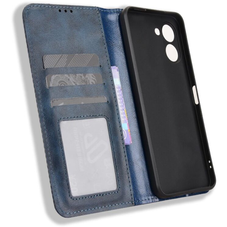 Чехол-книжка Deexe Retro Style для TECNO Spark Go 3 - Blue: фото 5 из 20