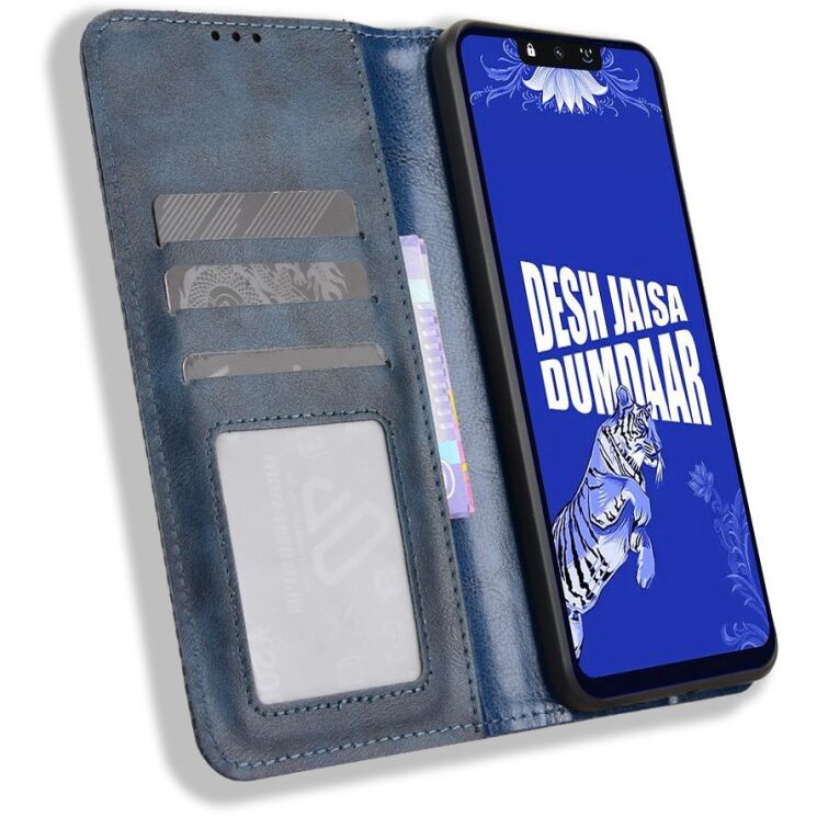 Чехол-книжка Deexe Retro Style для TECNO Spark Go 3 - Blue: фото 6 из 20