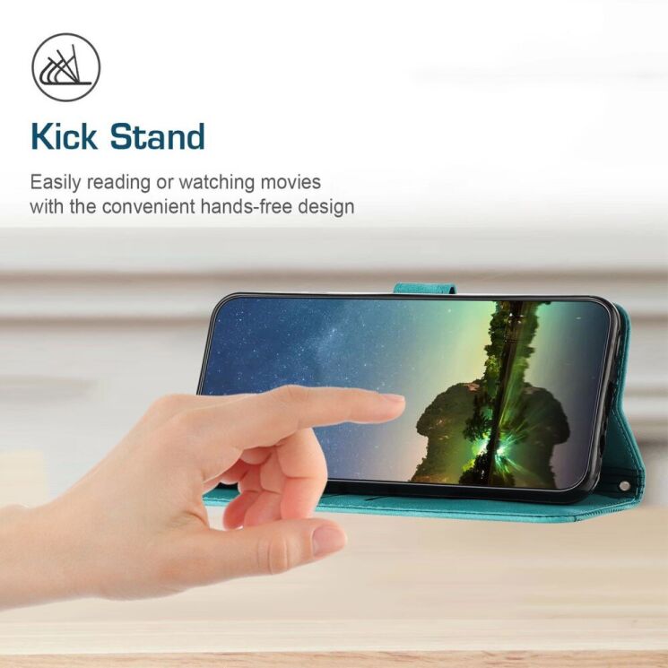 Чехол-книжка Deexe Triangle Series для Infinix Note 40 Pro - Green: фото 10 из 13