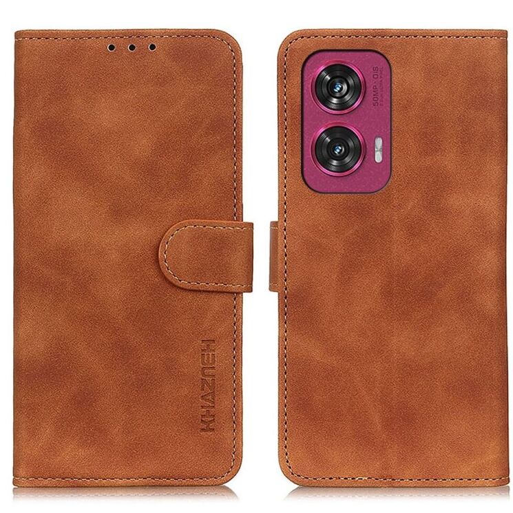 Чехол-книжка KHAZNEH Retro Wallet для Motorola Edge 50 Fusion - Brown: фото 1 из 9