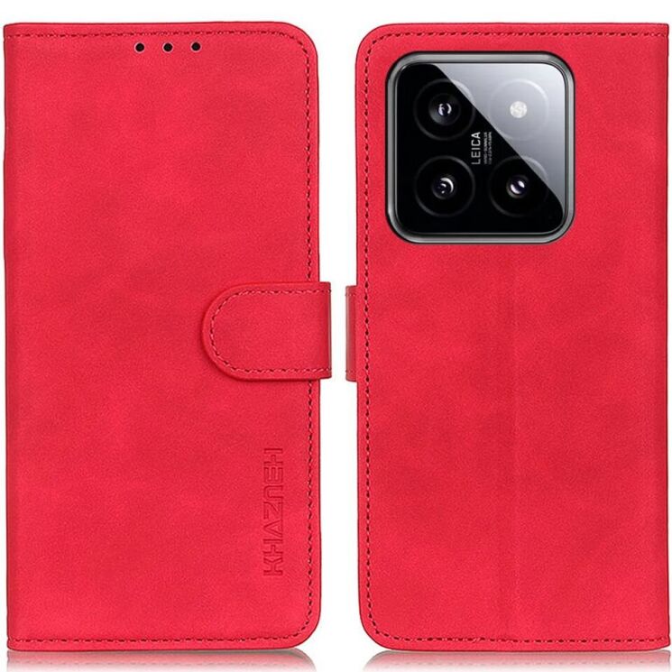Чехол-книжка KHAZNEH Retro Wallet для Xiaomi 14 - Red: фото 1 из 9
