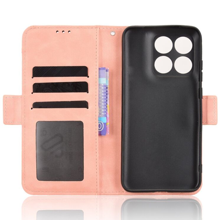 Чехол-книжка с карманами Deexe Wallet Stand для Motorola Edge 70 Fusion - Pink: фото 4 из 15