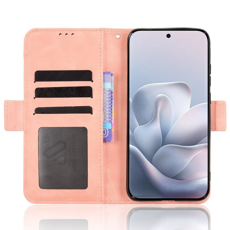 Чехол-книжка с карманами Deexe Wallet Stand для Motorola Edge 70 Fusion - Pink: фото 5 из 15