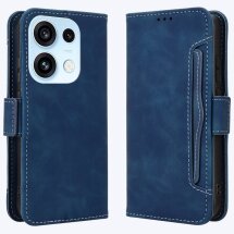 Чехол-книжка с карманами Deexe Wallet Stand для OPPO Reno 16 / 16 Pro - Blue: фото 1 из 17