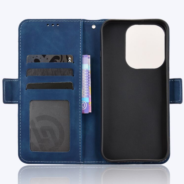 Чехол-книжка с карманами Deexe Wallet Stand для OPPO Reno 16 / 16 Pro - Blue: фото 4 из 17