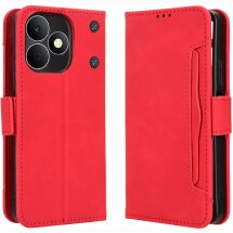 Чохол-книжка з кишеньками Deexe Wallet Stand для Realme Note 80 - Red: фото 1 з 15