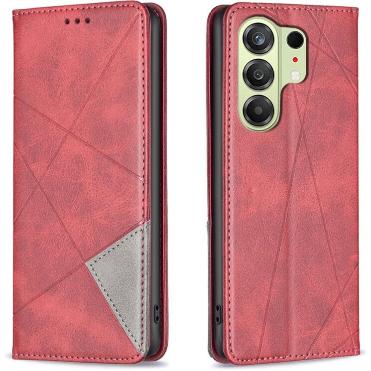 Чехол-книжка с карманами UniCase Geometric Pattern для TECNO Camon 50 - Red: фото 1 из 10