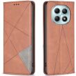 Чехол-книжка с карманами UniCase Geometric Pattern для Xiaomi Redmi Note 15 Pro Plus / Poco M8 Pro 5G - Brown (404729Z)