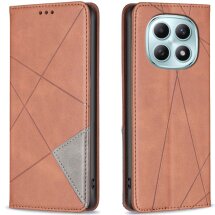 Чехол-книжка с карманами UniCase Geometric Pattern для Xiaomi Redmi Note 15 Pro Plus / Poco M8 Pro 5G - Brown: фото 1 из 10