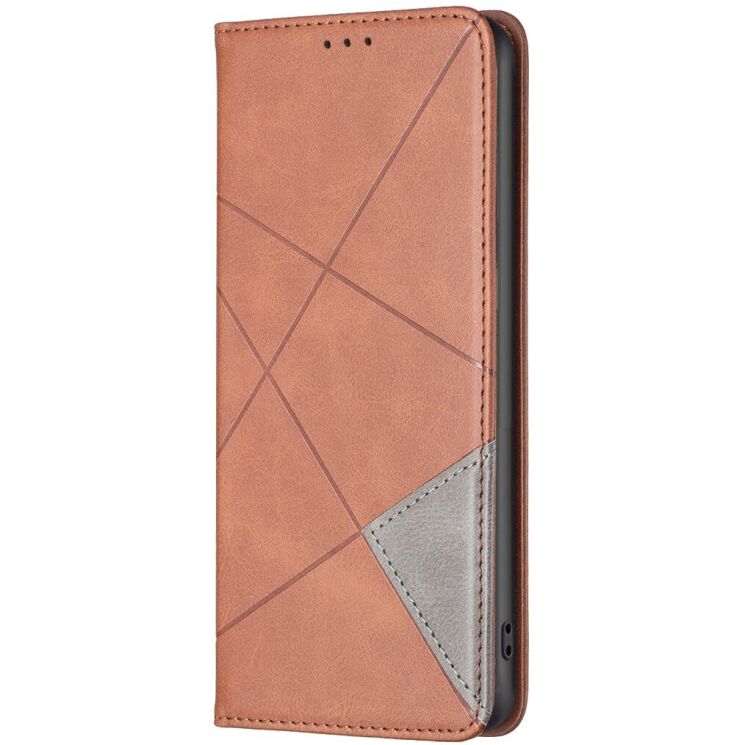 Чехол-книжка с карманами UniCase Geometric Pattern для Xiaomi Redmi Note 15 Pro Plus / Poco M8 Pro 5G - Brown: фото 2 из 10