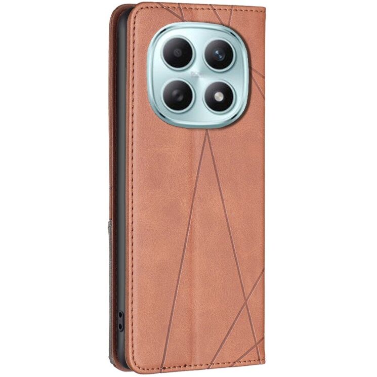 Чехол-книжка с карманами UniCase Geometric Pattern для Xiaomi Redmi Note 15 Pro Plus / Poco M8 Pro 5G - Brown: фото 3 из 10
