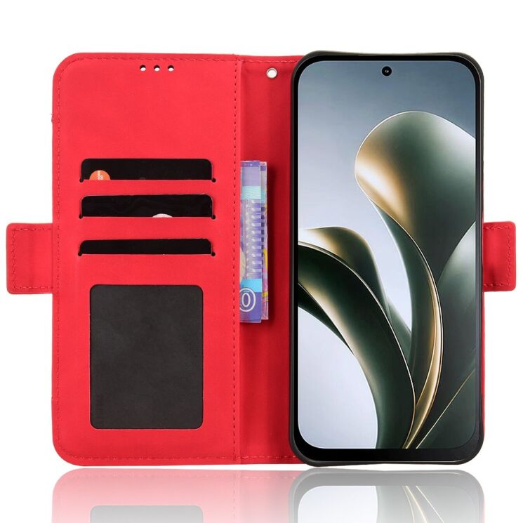 Чохол-книжка з кишеньками Deexe Wallet Stand для Xiaomi Poco C95 Pro - Red (429205R) Чохол-книжка з кишеньками Deexe Wallet Stand для Xiaomi Poco C95 Pro - Red: фото 5 з 15