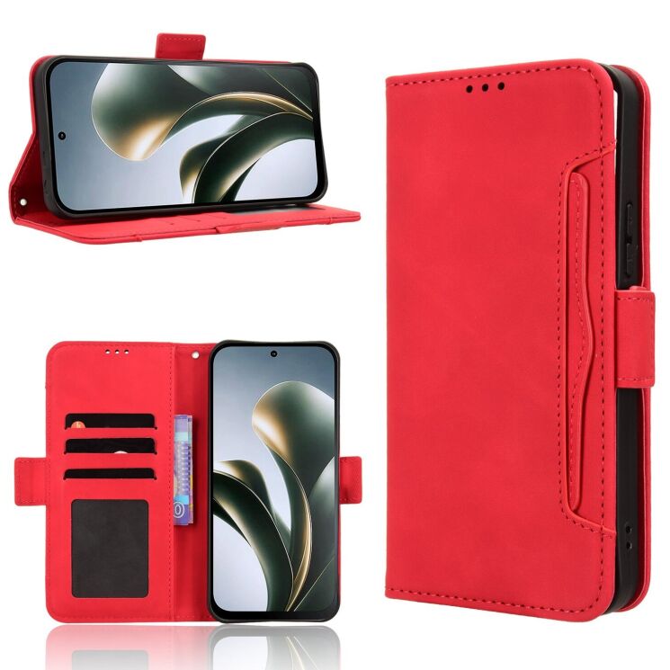 Чохол-книжка з кишеньками Deexe Wallet Stand для Xiaomi Poco C95 Pro - Red (429205R) Чохол-книжка з кишеньками Deexe Wallet Stand для Xiaomi Poco C95 Pro - Red: фото 8 з 15