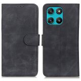Чохол-книжка з застібкою KHAZNEH Retro Wallet для Motorola Moto G57 Power / G67 Power - Black: фото 1 з 9