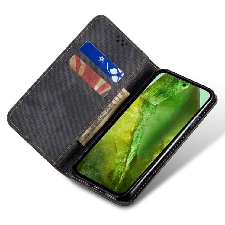 Чехол-книжка UniCase Jeans Wallet для Google Pixel 8A - Black: фото 3 из 6