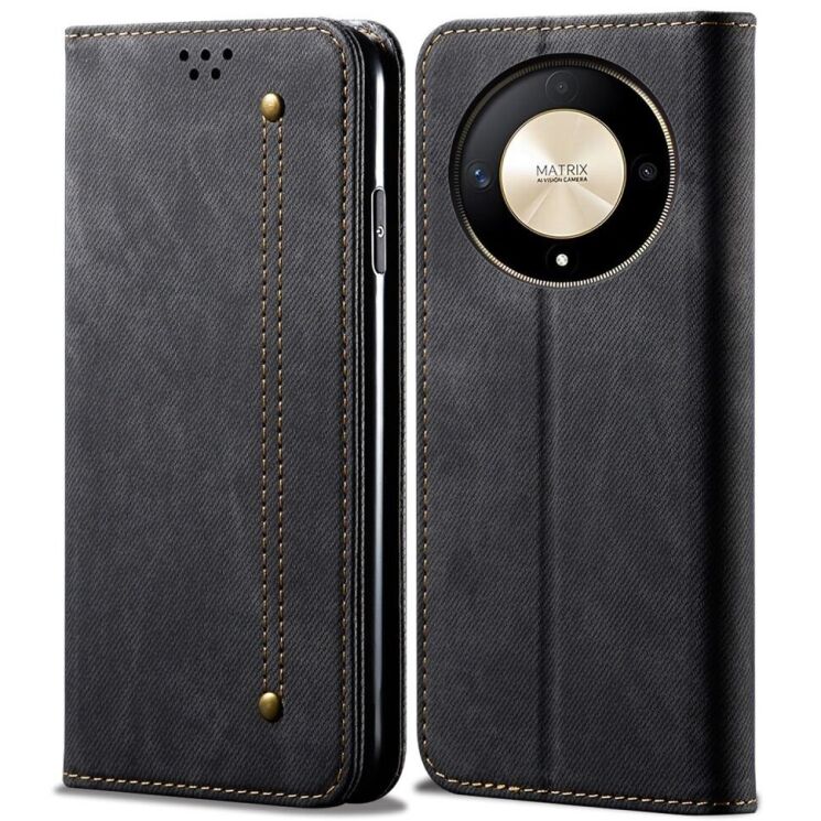 Чохол-книжка UniCase Jeans Wallet для Honor Magic 6 Lite - Black: фото 1 з 6