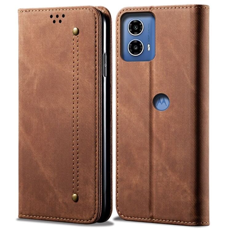 Чохол-книжка UniCase Jeans Wallet для Motorola Moto G24 Power - Coffee: фото 1 з 6
