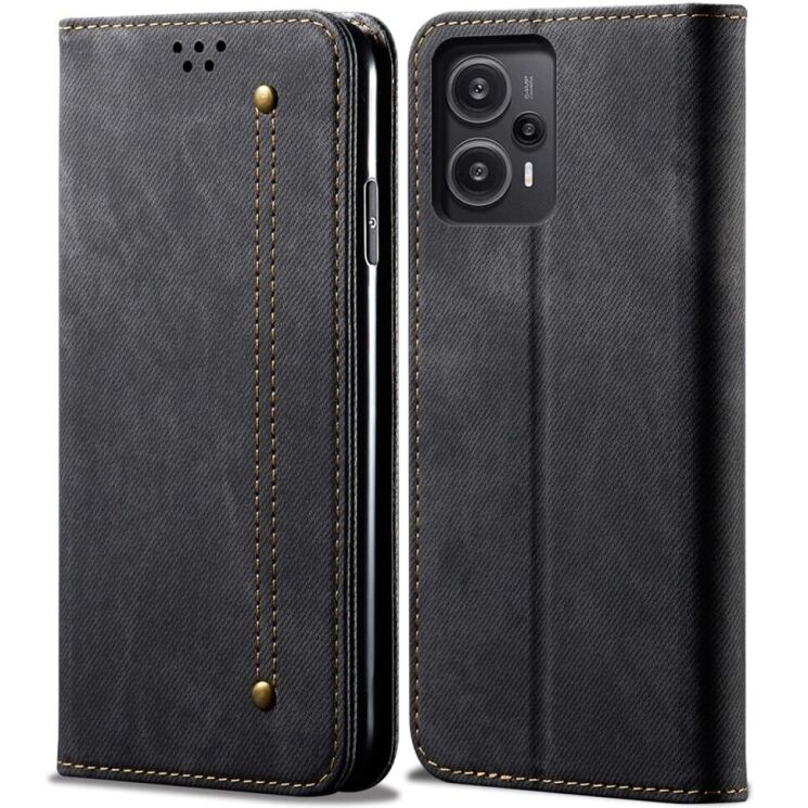Чехол-книжка UniCase Jeans Wallet для Xiaomi Poco F5 / Redmi Note 12 Turbo - Black: фото 1 из 6