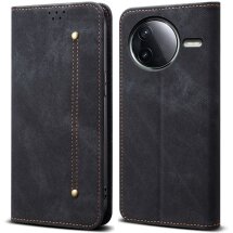 Чехол-книжка UniCase Jeans Wallet для Xiaomi Poco F7 Ultra - Black: фото 1 из 7