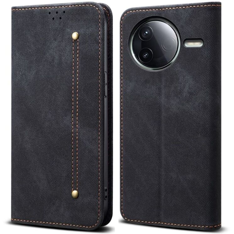 Чехол-книжка UniCase Jeans Wallet для Xiaomi Poco F7 Ultra - Black: фото 1 из 7