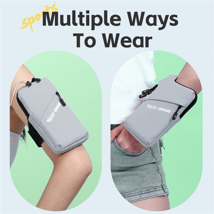 Чехол на руку WEST BIKING Arm Bag - Grey: фото 6 из 10
