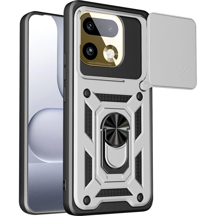 Чохол із захистом камери Deexe Armor Shield для Realme 16 Pro - Silver (428014S) Чохол із захистом камери Deexe Armor Shield для Realme 16 Pro - Silver: фото 1 з 9
