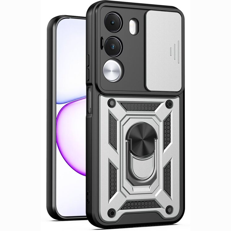 Чохол із захистом камери Deexe Armor Shield для Realme C100i - Silver: фото 1 з 9