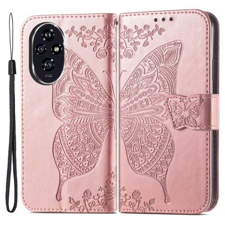 Чехол UniCase Butterfly Pattern для Honor 200 Pro - Rose Gold: фото 1 из 7