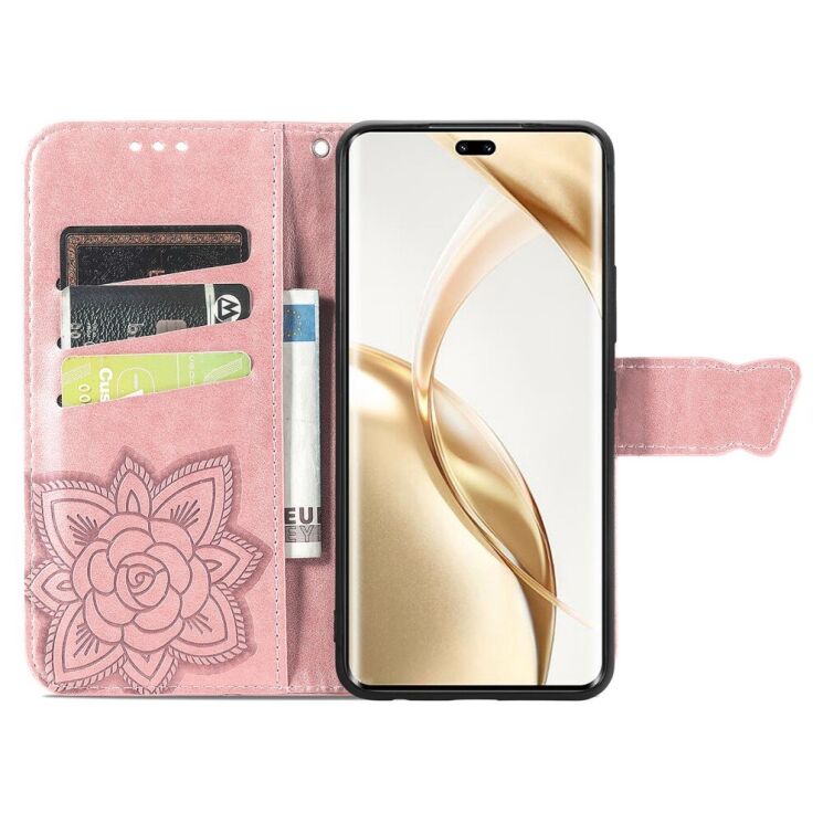 Чехол UniCase Butterfly Pattern для Honor 200 Pro - Rose Gold: фото 2 из 7