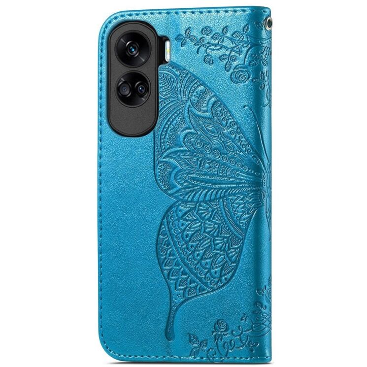 Чехол UniCase Butterfly Pattern для Honor 90 Lite - Blue: фото 5 из 6