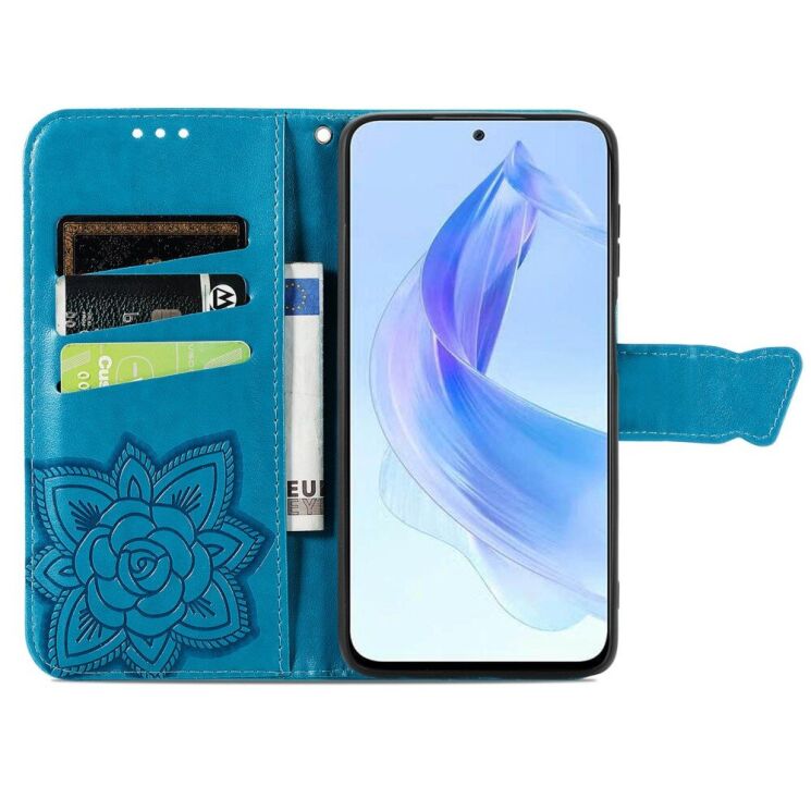 Чехол UniCase Butterfly Pattern для Honor 90 Lite - Blue: фото 2 из 6
