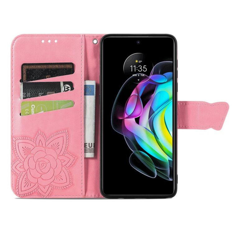 Чохол UniCase Butterfly Pattern для Motorola Edge 20 - Pink: фото 5 з 9