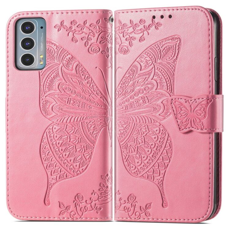 Чохол UniCase Butterfly Pattern для Motorola Edge 20 - Pink: фото 2 з 9