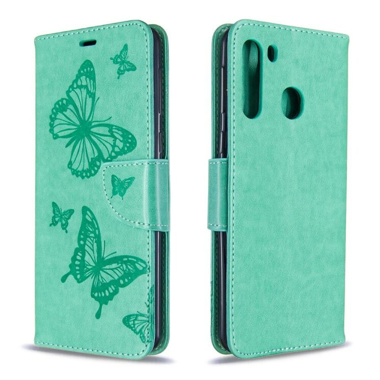 Чохол-книжка з малюнком UniCase Butterfly Pattern для Samsung Galaxy A21 (A215) - Green: фото 4 з 9