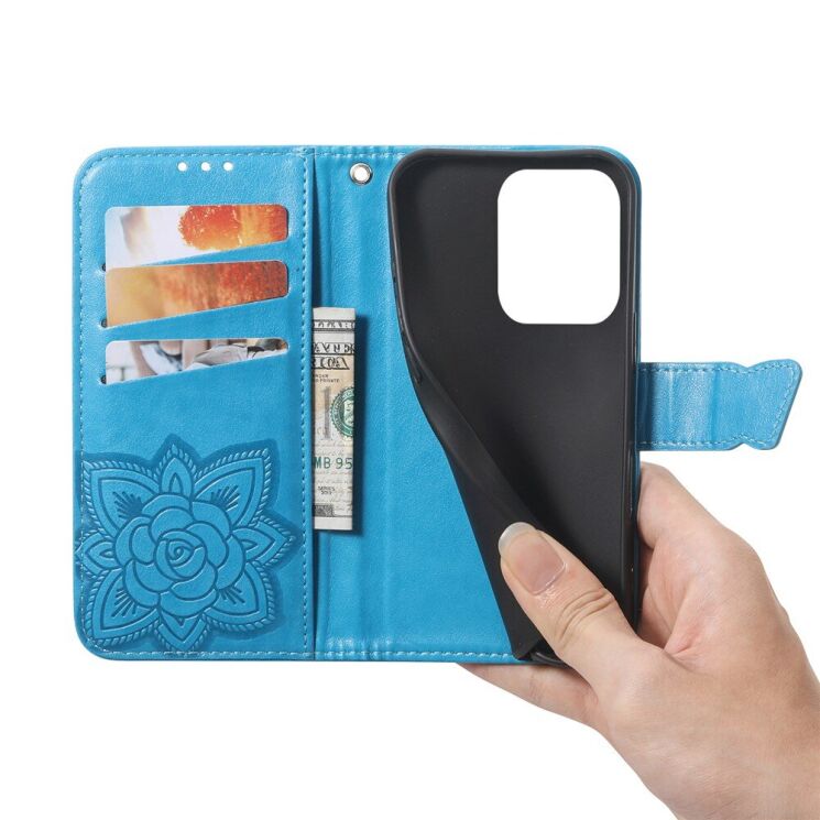 Чохол-книжка з малюнком UniCase Butterfly Pattern для Xiaomi Redmi 15C / Poco C85 - Blue: фото 5 з 9