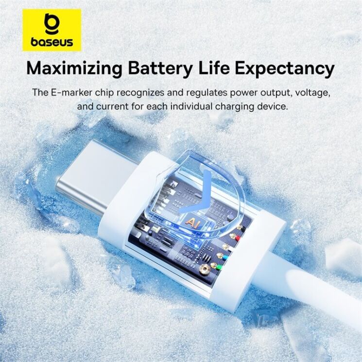 Кабель Baseus Superior Series 2 Type-C to Type-C (100W, 1m) P10365200211-03 - White: фото 12 з 13